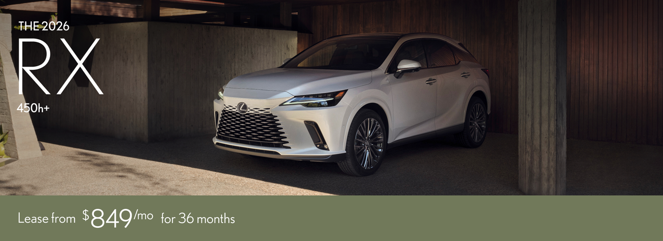 The 2026 RX 450h+. Lease from $849/Mo for 36 Months.